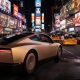 Tesla Cybercab in NYC Time Square rendering via Grok