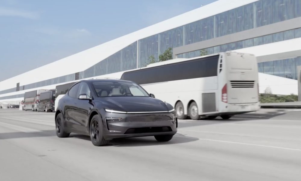 Tesla model y with FSD Unsupervised at Giga Texas