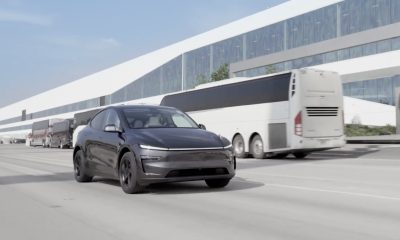 Tesla model y with FSD Unsupervised at Giga Texas